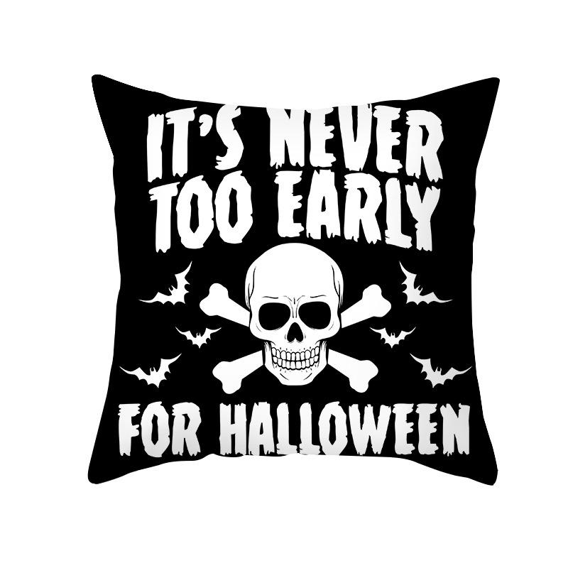 New Nordic Halloween Throw Pillow Cover Black Letter Print Sofa Cushion Cover Cushion Cover Home