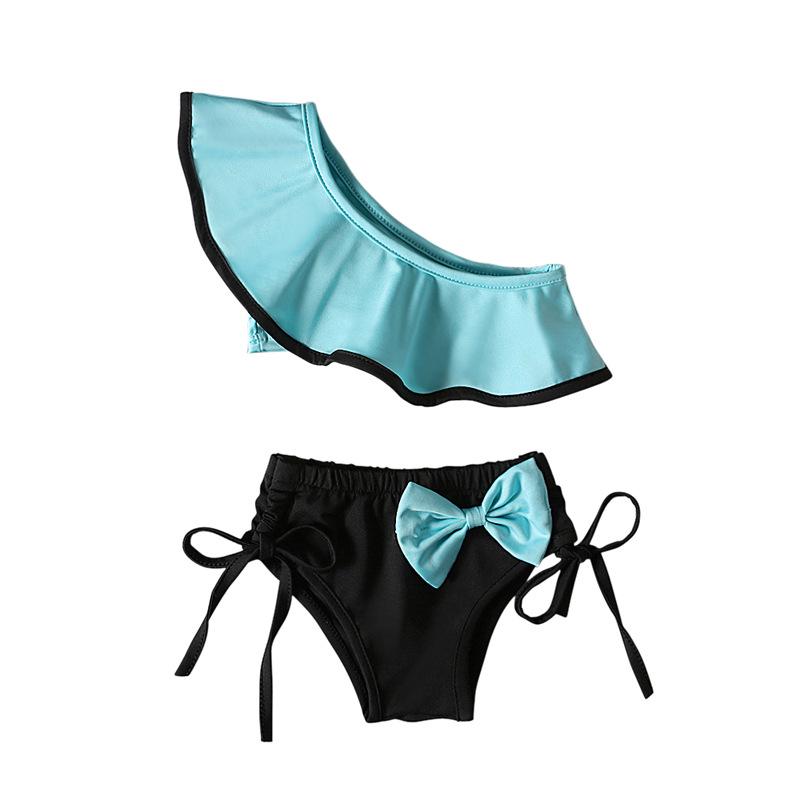 Girls' Two-Piece Off-Shoulder Ruffle Swimsuit