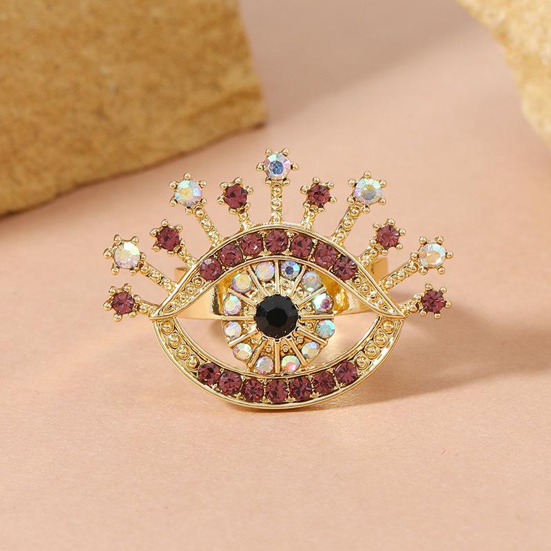 European Creative Devil s Eye Zirconia Unisex Open Ring