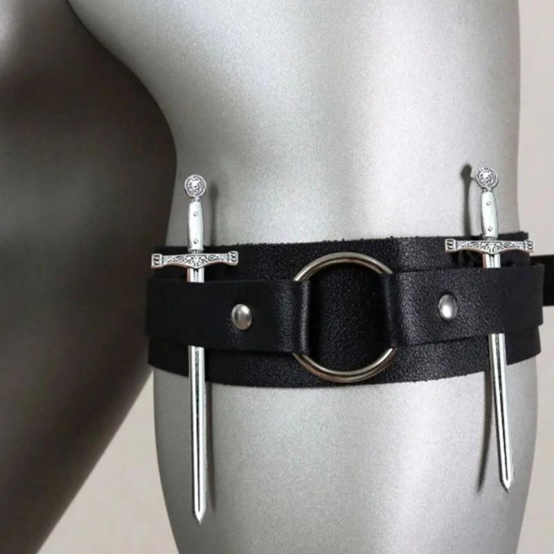 Gothic Gothic Armband For Men Black Leather Wide Adjustable Bracelet Medieval Halloween Accessory Jewelry Gift