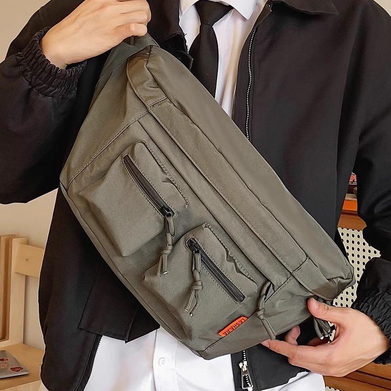 Trendy Cargo Chest Bag Men's 2025 New Large-capacity Functional Sports Cycling Crossbody Bag Women's Casual Shoulder Backpack