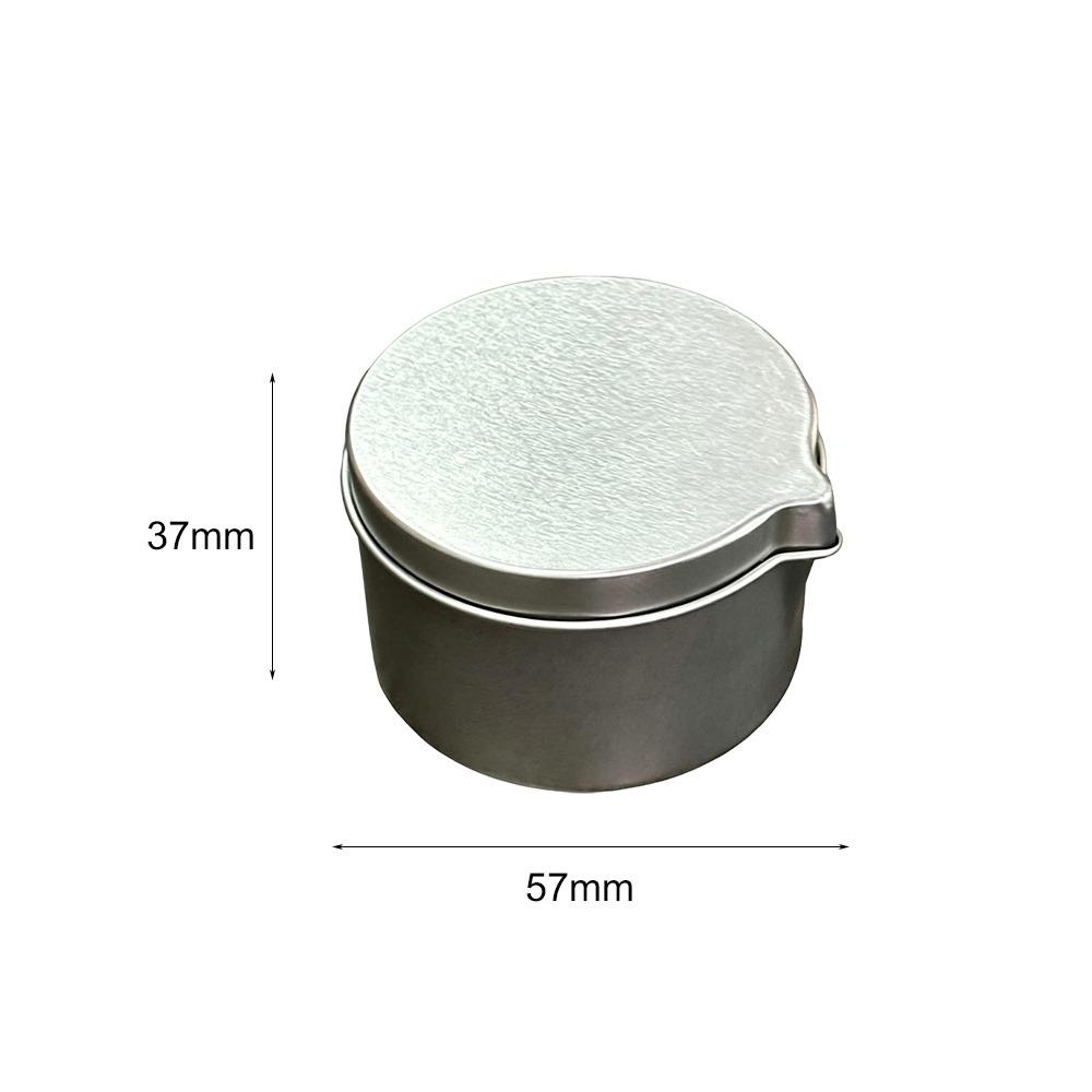 With Spout Round Candle Container Black Silver Color Empty Storage Can Metal Tin Aromatherapy