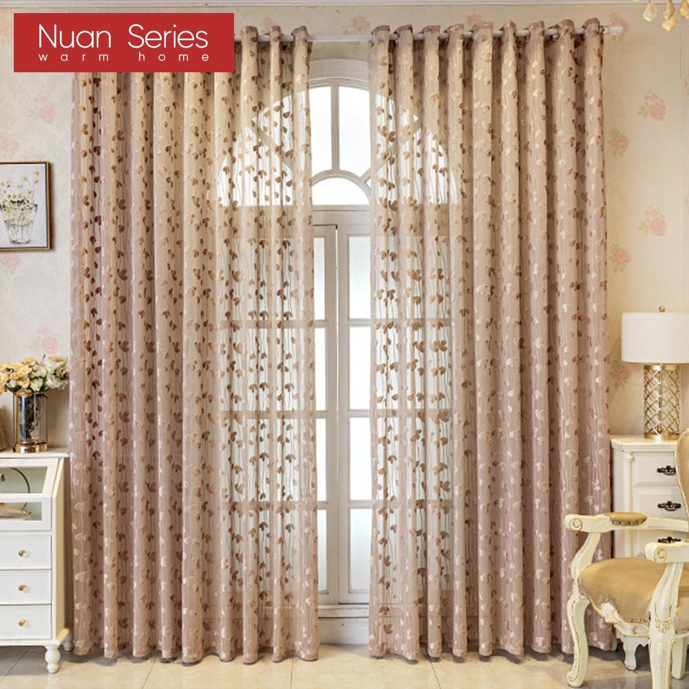 1PC Nuan Series Elegant 10-20% Shading Jacquard Soft Tulle Curtain for Living Room Bedroom Home Decoration