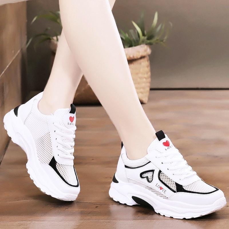 New Little White Shoes Women's Spring Korean Edition Mesh Lightweight and Comfortable Casual Running Shoes