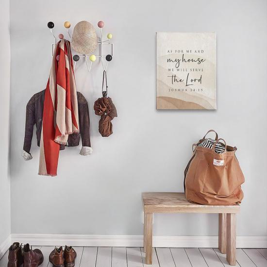 PHAMTE As For Me And My House We Will Serve The Lord Wall Art, Modern Christian Bible Verse Joshua 24:15 Print Framed Canvas Painting Artwork For