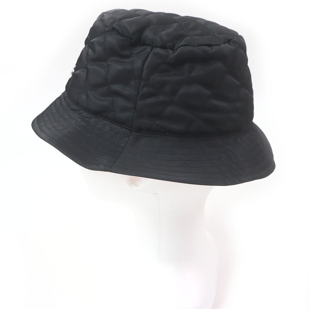 Excellent CELINE hat Logo-print quilted bucket black Nylon mens M 2AUB0930C Used
