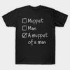 Men Black Print T-shirt A Muppet Of A Man Dark No-Cut Transfer Paper Print Cotton Tshirt