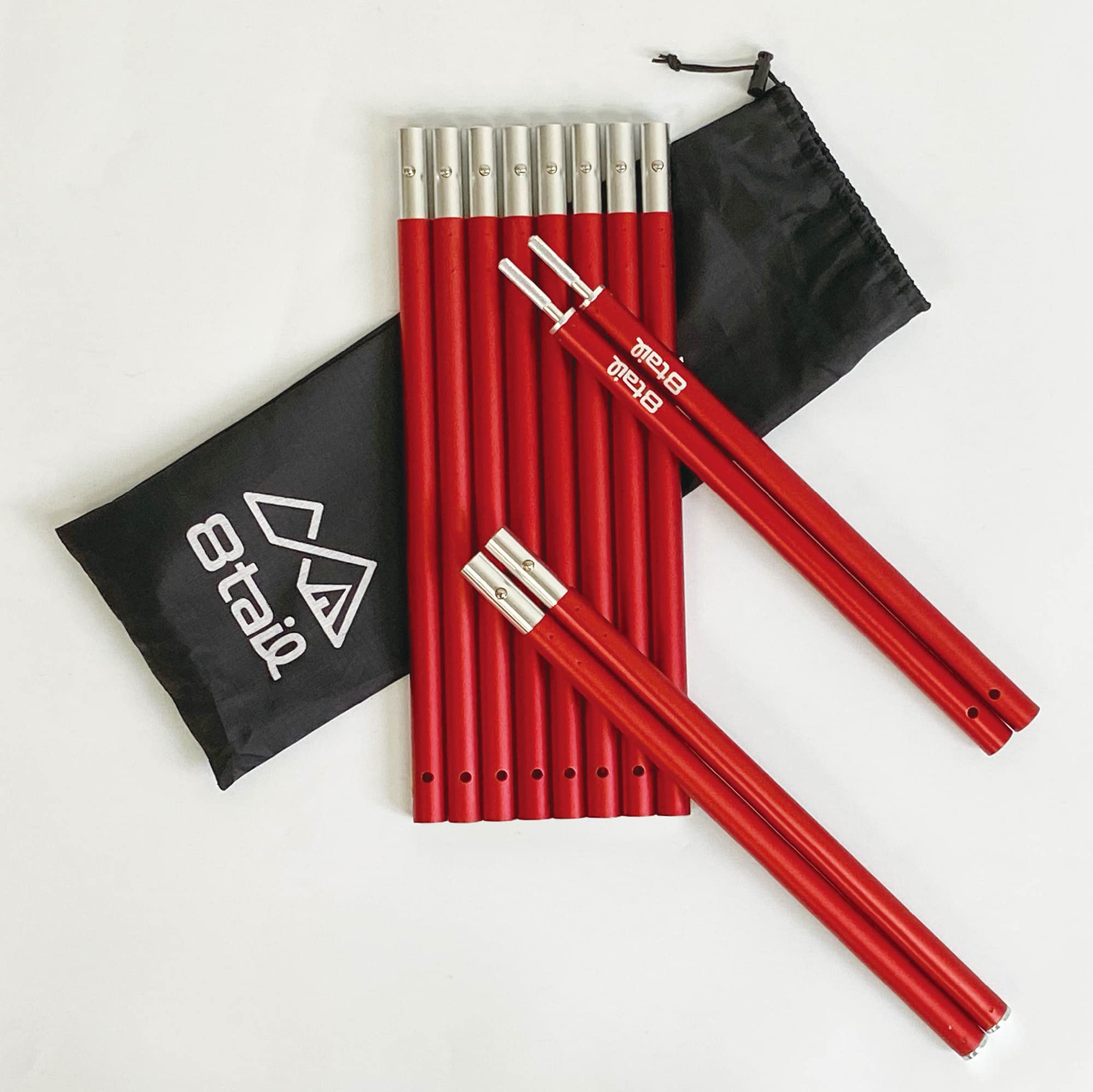 

Алюминиевый шест 8tail 19 мм [шест Kokizami] Набор из 2 шт., Максимальная длина 204 см, 6 соединений, Компактное хранение, Удобство переноски, Обработка алюмитом, Тент для палатки