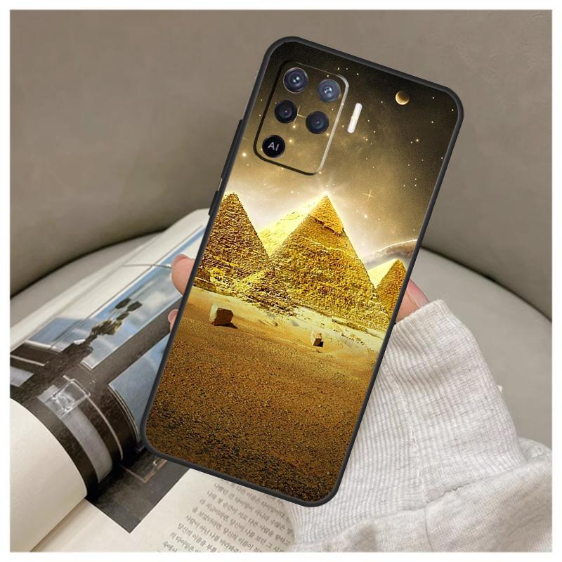 Ancient Egyptian Case For Oppo A74 A94 A54 A18 A38 A58 A78 A98 A80 A60 A40 A96 A76 A16 A15 A17 A57 A77 A5 Pro