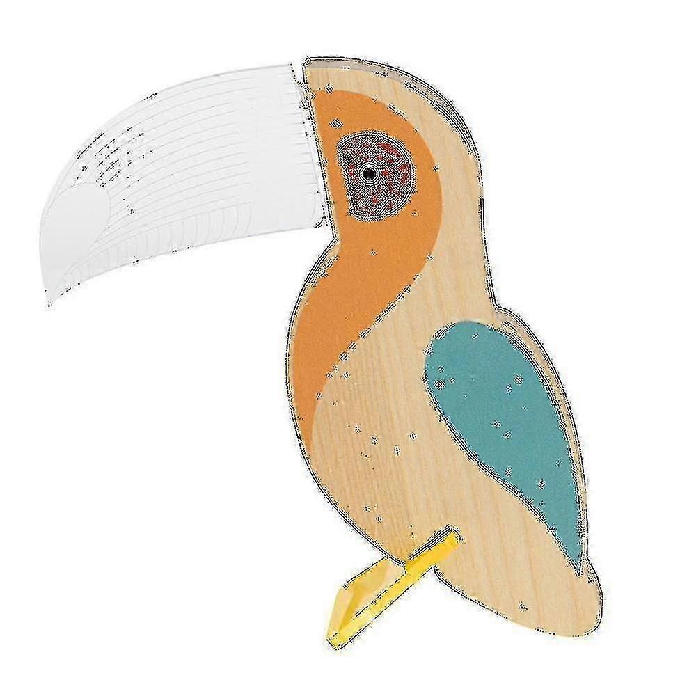 Luce Notturna Acrilica a Batteria Animali di Legno Tucano Decorazione Stanza Lampada LED