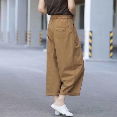 Pantaloni a gamba larga in puro cotone, leggeri e traspiranti, per le donne in estate
