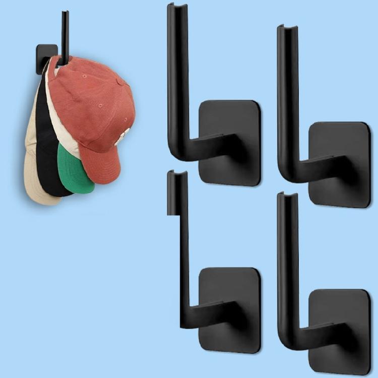 Wall Mounted Cloth Hanger Hat Racks Plastic L Shape Hat Hangers Baseball Caps Rack Hat Holder for Wall Closet Door