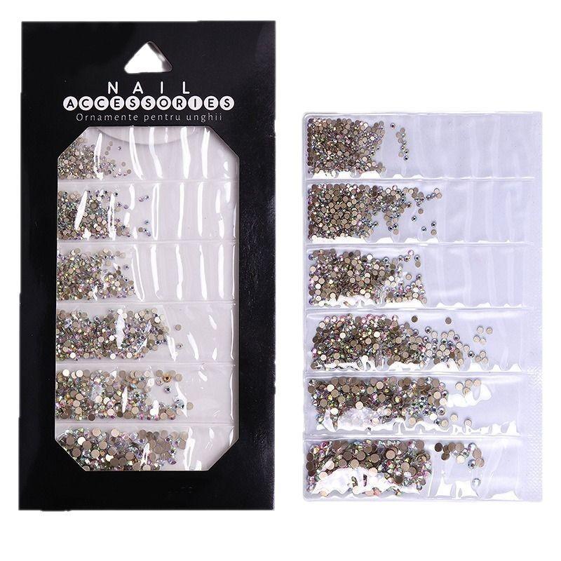 Long Bag Nail Art Jewelry Glass Flat Bottom Diamond Nail Art Diamond Nail Art Jewelry Mixed