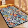 Classic European Style Bath Mat Non-Slip Absorbent Floor Rug Bathroom Entryway Hallway Square Shape