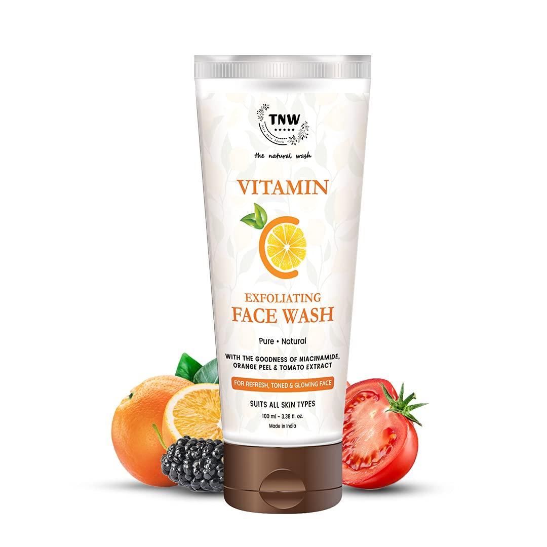 TNW-The Natural Wash Vitamin C Face Wash - 100ml | Enriched with Niacinamide, Orange Peel & Tomato Extracts | Face Wash For Glowing, Refresh & Tone