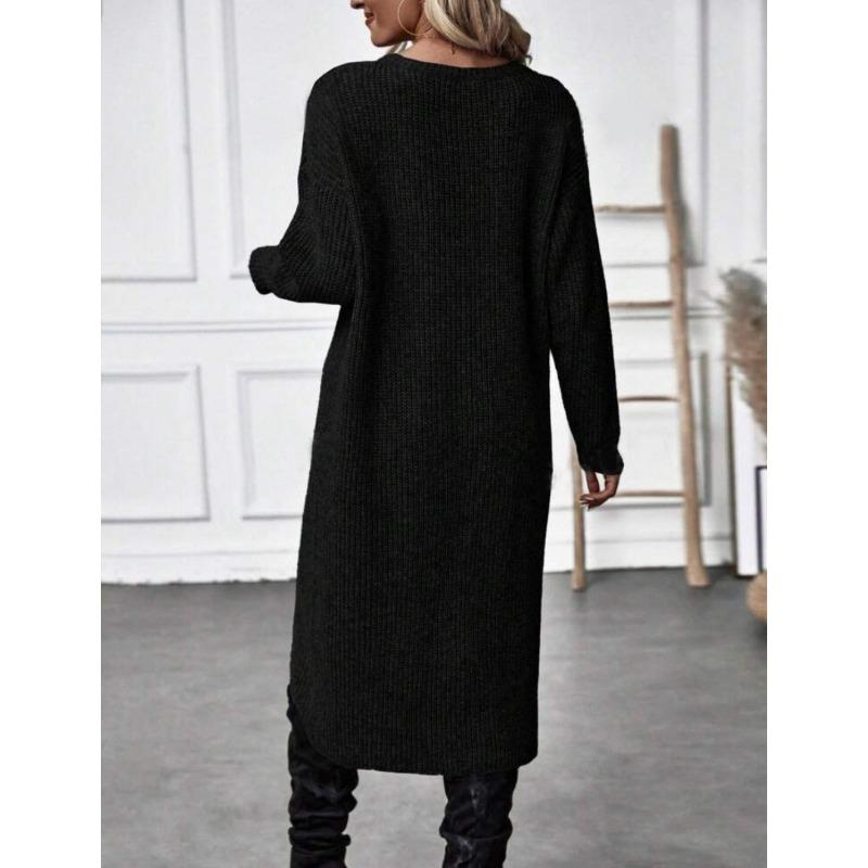 Damemote Uformelt Høst Vinter Ensfarget Print Langermet O-hals gensere