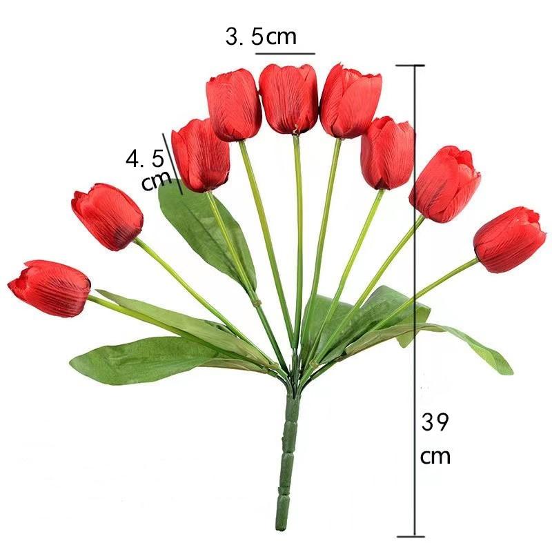 39cm Garden Tulip Bouquet Good Quality Silk Flower Wedding Bouquet Tulip Artificial Flowers for Garden
