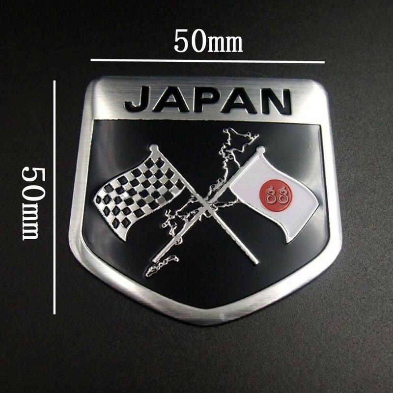 Japan Japanische Flagge Schild Emblem Metallabzeichen Auto LKW Motorrad Aufkleber Auto Auto Zubehör Dekoration Universal