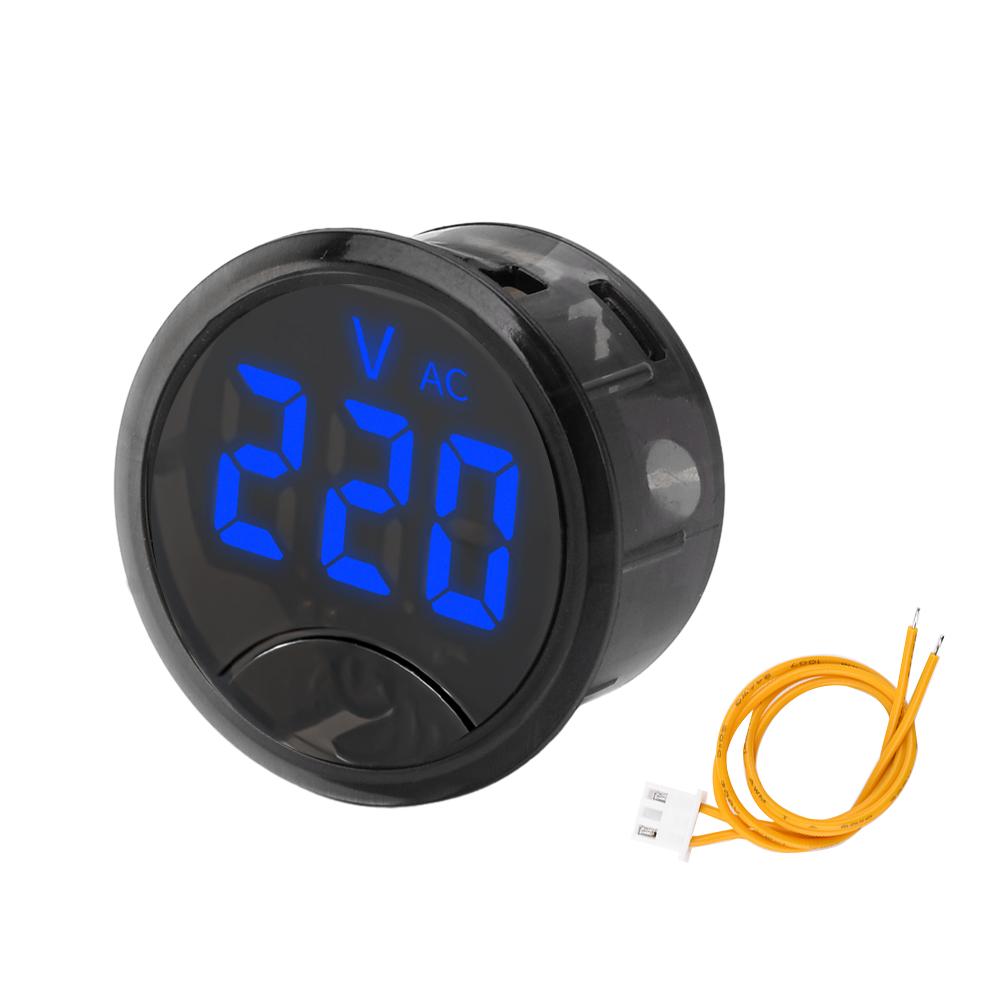 AC 50~265V  LED Digital Display Round Two-wire Voltmeter AC Digital  Voltage  Volt Detector Tester Monitor Pane
