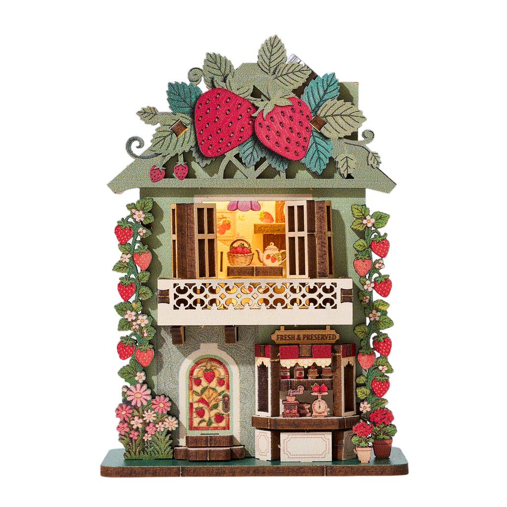 2026 New Style DIY Fridge Magnet Kit 3D Wooden Puzzle Miniature Refrigerator Magnet with LED Light Mini Book Nook Home Decor