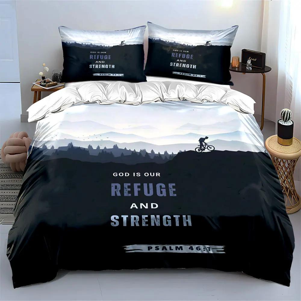 Inspirational Mountain Cycling Art Multiple sizes kid's and adults' bedroom Exquisite 3PC bedding set gift