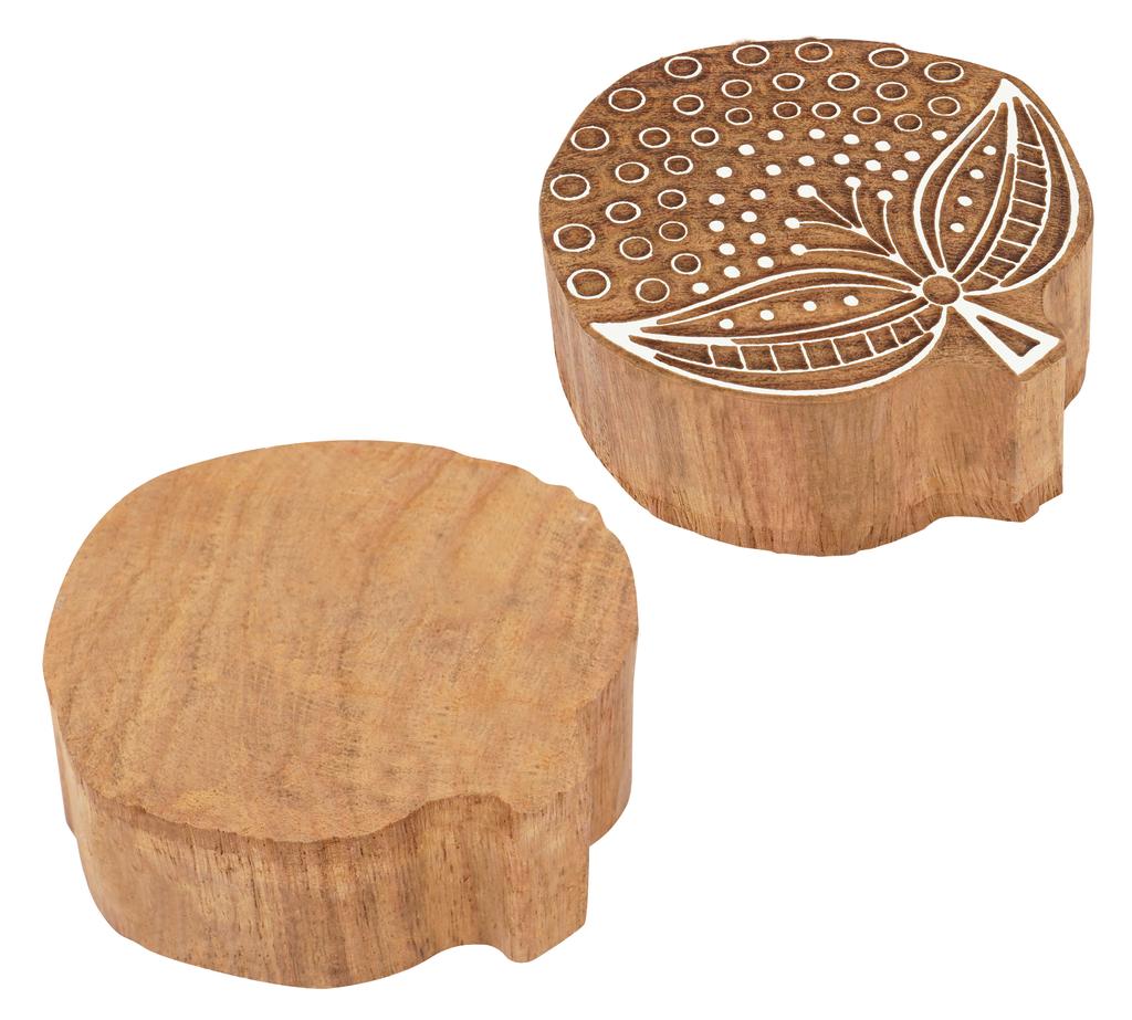 IBA Indianbeautifulart Textile Printing Block Asian Floral Leaf Motif Hand Carved Wooden Stamp Wood Block Printing