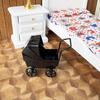 Dollhouses Mini Black Pram Model Imaginative Play Dollhouses Furniture Set Including Crib Plastic Design