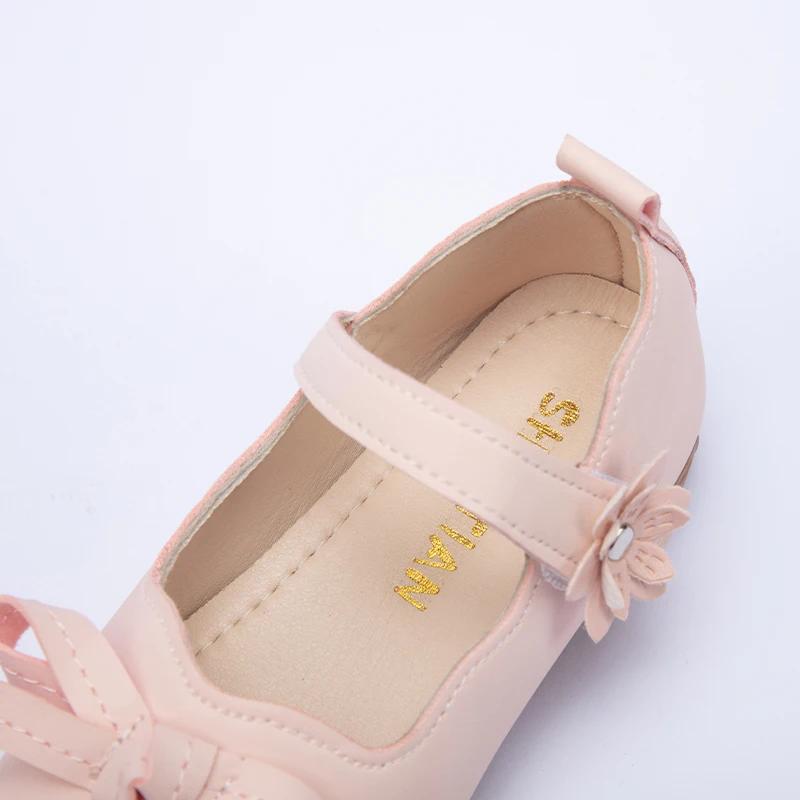 2024 Children Leather Shoes for Girl Autumn New Fashion Korean Style Soft Bottom Breathable Casual Elegant Bowtie Versatile Shoe