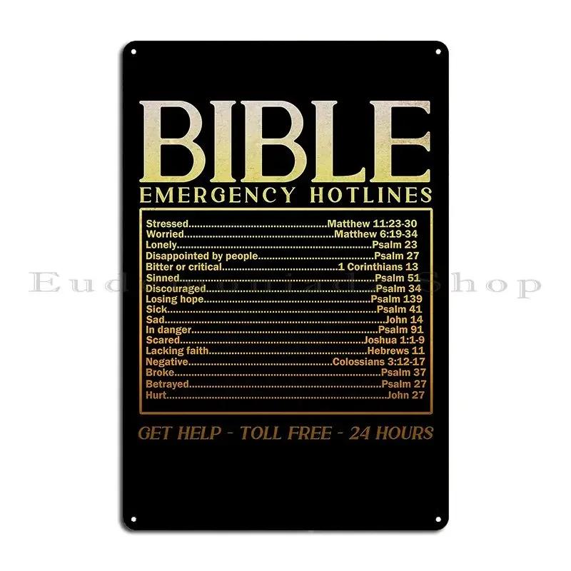 Bible Emergency Hotlines Metal Plaque Poster Garage Pub Wall Decor Living Room Personalized Tin Sign Poster
