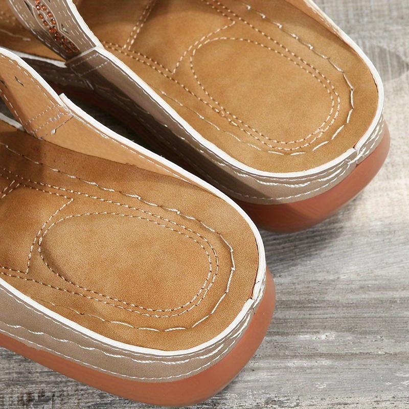 Women's Rhinestone Wedge Flip Flops - Comfy Outdoor Slide Sandals with Arch Support