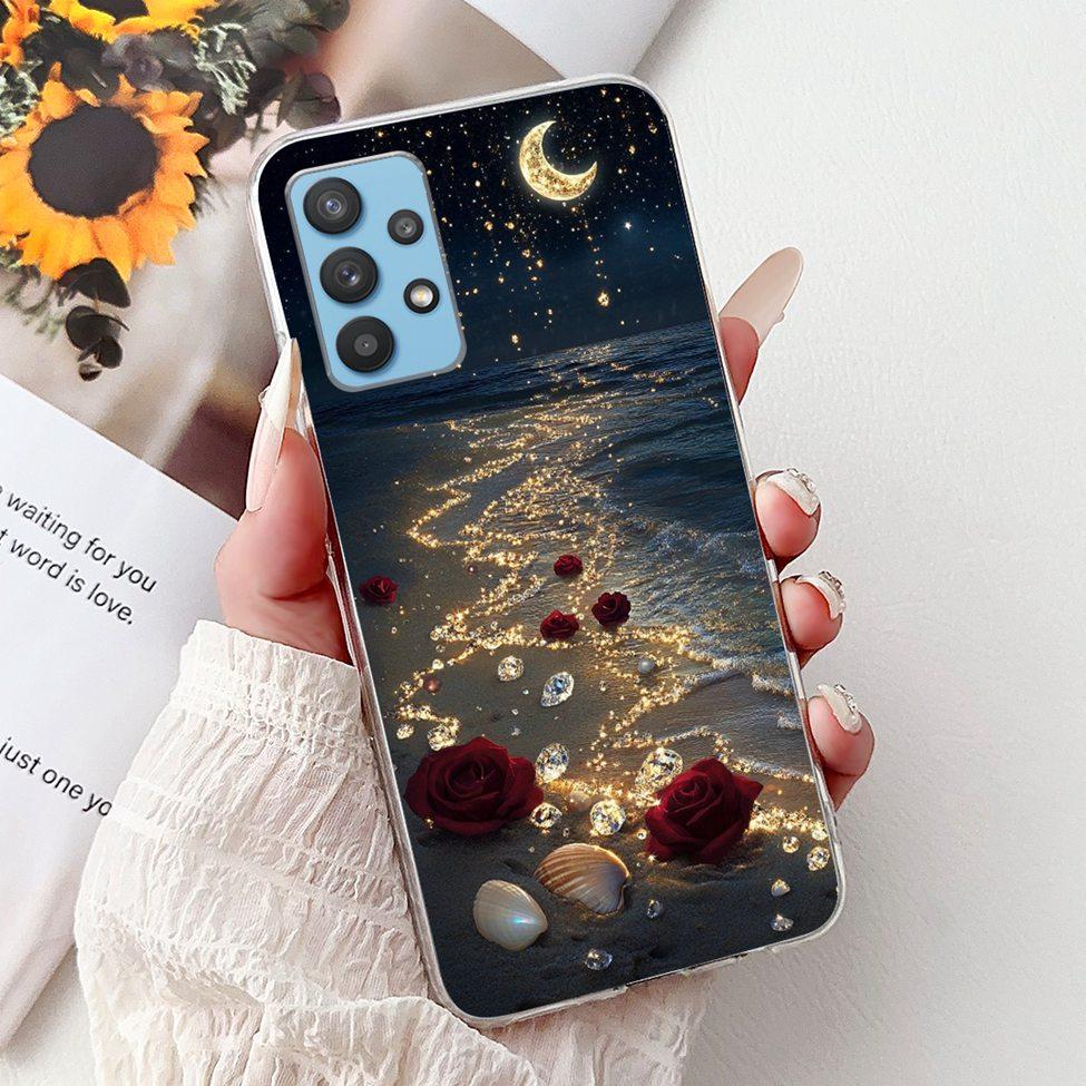 For Samsung A32 5G Case SM-A326B Clear Cute Cat Fashion Funny Painted Back Cover For Samsung Galaxy M32 5G Phone Case SM- M326B