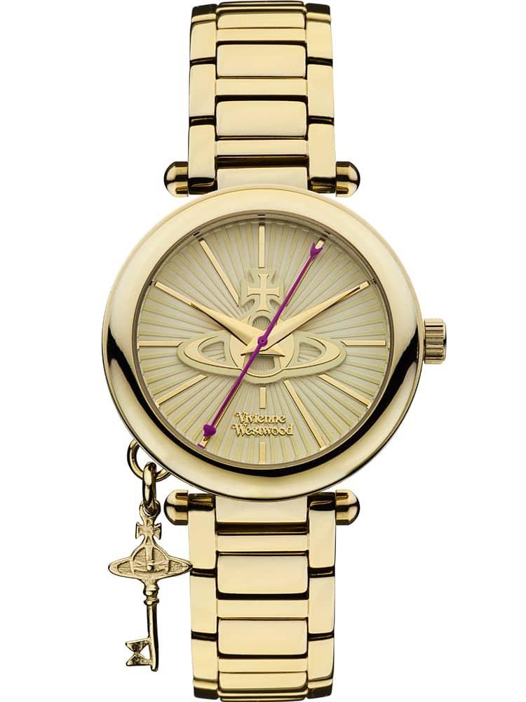 Vivienne Westwood Watch with 3D Orb Indexes and a Cute Key Charm Women's #VV006KGD