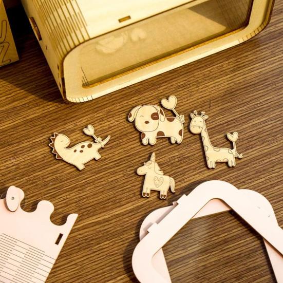 Transparent Wooden Money Box Large Capacity Piggy Bank Coin Cash Container