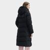 Fila Warme Lange Kapuzen-Daunenjacke Damen Oberbekleidung Schwarz F11W443905FBK