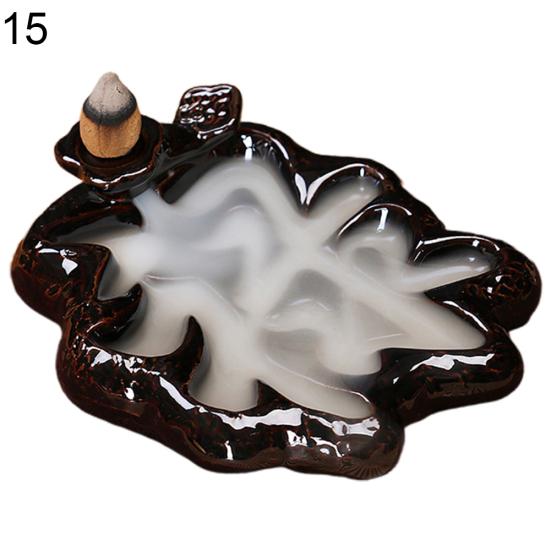 Ceramic Waterfall Backflow Diffuser Home Incense Burners Holder Censer Decor