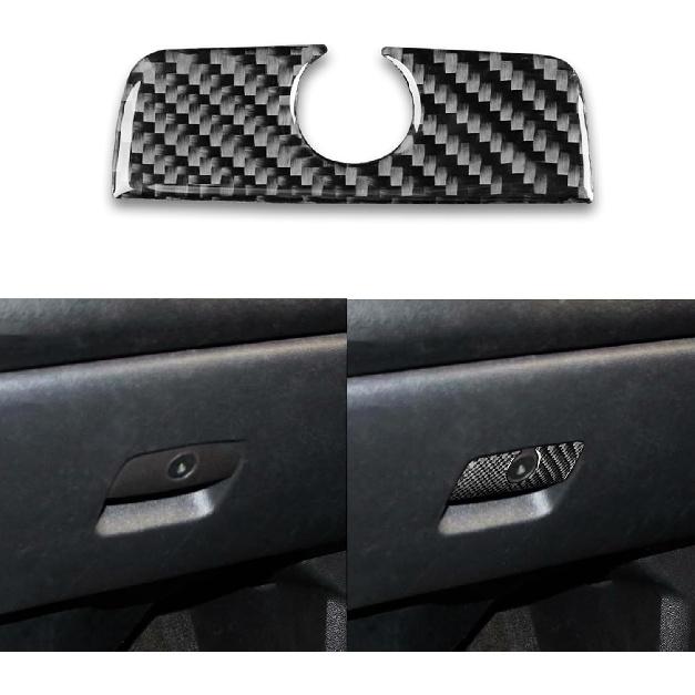 Real Glossy Black Carbon Fiber Sticker Car Inner Door Pull Handle Frame Anti-Collision Cover Trim Compatible with Chevrolet Avalanche/Silverado LTZ