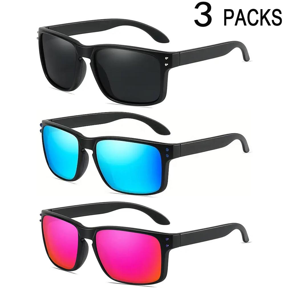 3 Pares Gafas de Sol Polarizadas UV400 Hombre Mujer Deportes Mtb Bicicleta Aire Libre Pesca Running Senderismo Ciclismo Gafas a Prueba de Viento