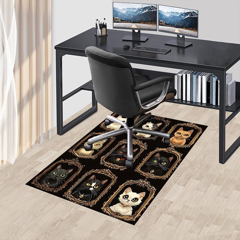 1PC Cat portraits Extra Large Non-Slip Floor carpet, Office, family, bedroom, Studio - Large Area Rug Indoor Rugs, Vibrant Colors-W263