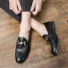 Trend New Men's Black Brown Alligator Pattern Patent Leather Dress Casual Shoes Wedding Dress Homecoming Footwear Zapatos Hombre