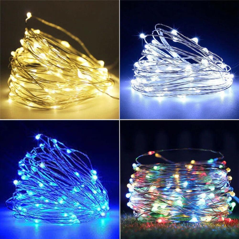 LED Lighting, Battery-powered Wires, Christmas Tree Lights, 20 LEDs, 2m, Cold, Cold