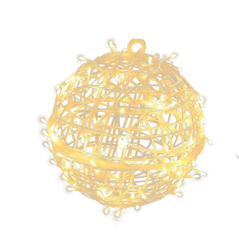 LED Rattan Ball Waterproof Outdoor Hanging Lights - Starry Sky Flashing Festival Decoration