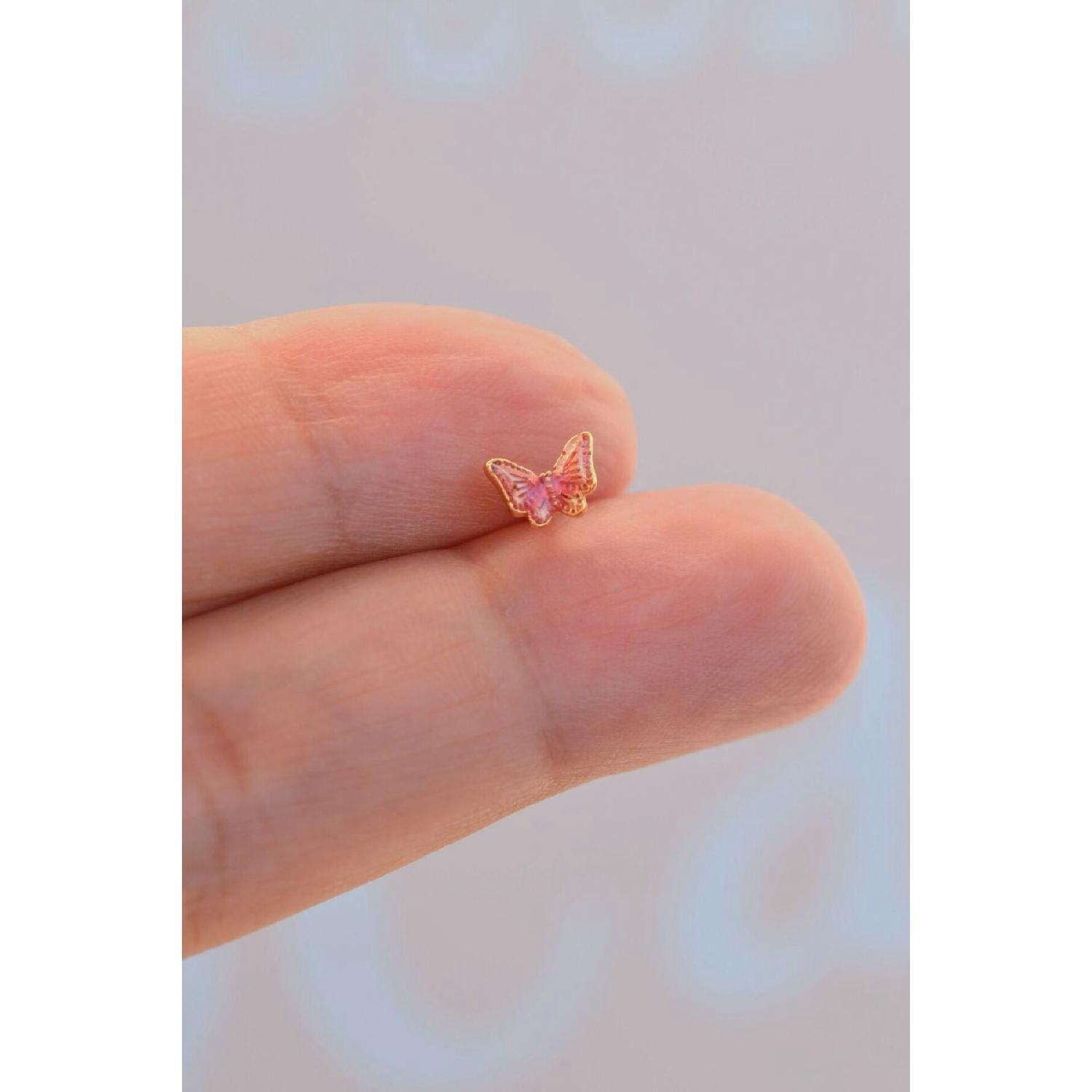 

Золотий сталевий рожевий метелик Helix для пірсингу хряща чистий