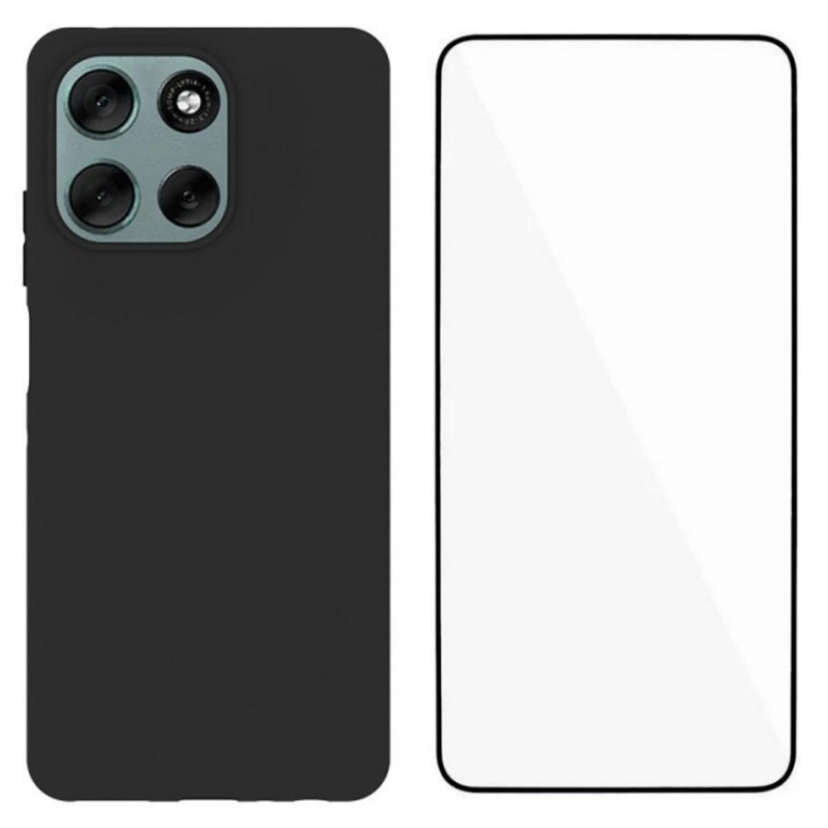 

Для Motorola Moto G56 5G ТПУ чехол WANLONFENG Серия MS Матовая задняя крышка с закаленным стеклом (Объектив с большим отверстием) Black