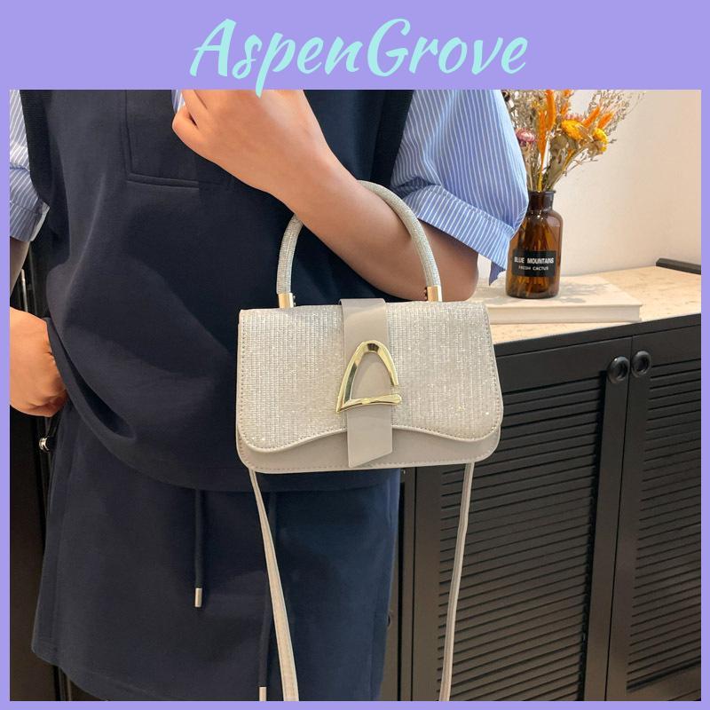Small Square Bag Pu Leather With Stitching For Casual Daily Use