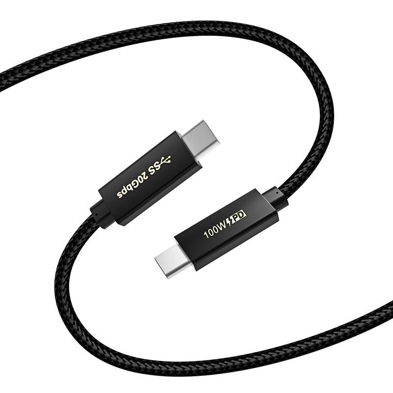 USB3.2 GEN2 20Gbps USB-C To USB-C Fast Charge 100W Nylon Braided Data Cable with 12 Months Warranty