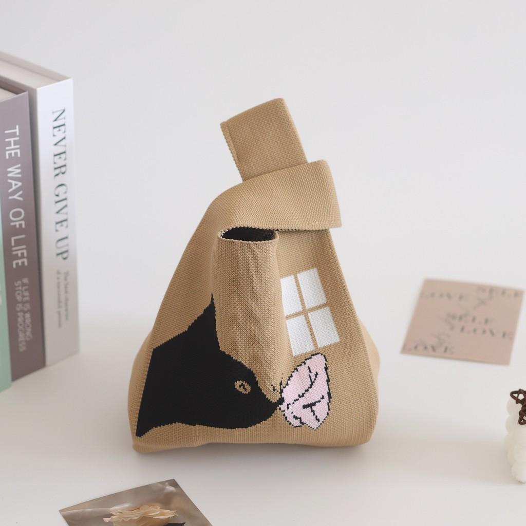 Trendy Knit Bucket Bag For Women Soft And Spacious Tote Bag With Eye-catching Patterns Ideal For Daily Wear And Gifts