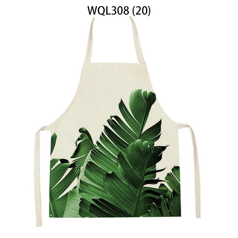 Tropical Plant Aprons for Women Men Sleeveless Kitchen Apron Letters Animal Pattern Pinafore Home Cooking Baking Cleaning Tools