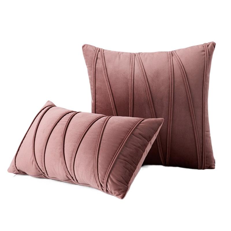 НОВЫЙ 18-дюймовый 20-дюймовый бархатный однотонный мягкий чехол для подушки, наволочки для дивана, домашний декор 50X50cm темно-розовый