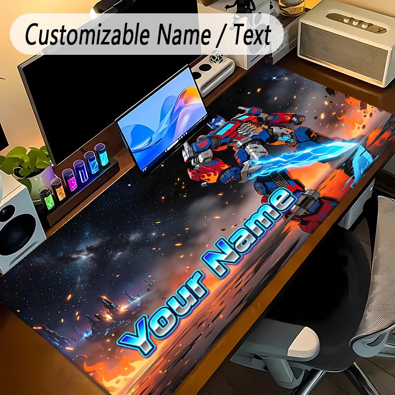 Large Mouse PadTransformers Custom Name Text Personalized Desk Mat Non Slip Gaming Pad