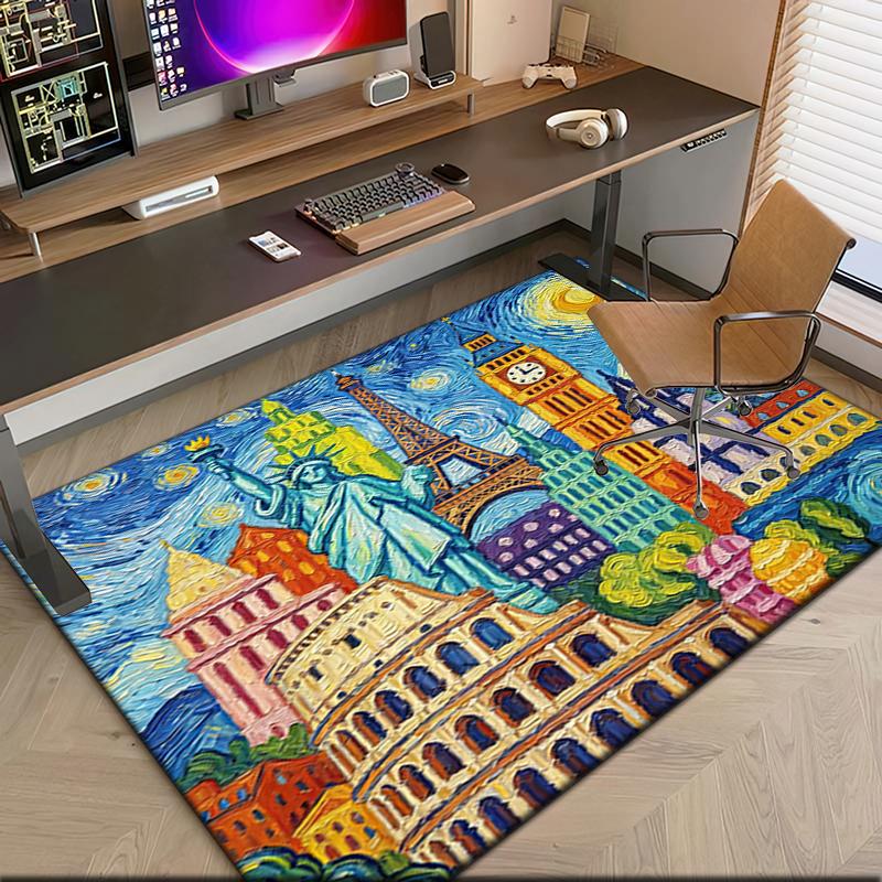 

1pc Patriotic Theme Statue of Liberty Carpet Rug for Living Room Bedroom Home Sofa Decoration,Kids play Non-slip Floor Mat 40x60cm( 15x23in )